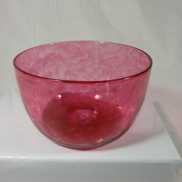 Signed Cranberry Wimberley Glass Works Vase. Dated 1999 Ruby Swirls, Handcrafted - Picture 7 of 14